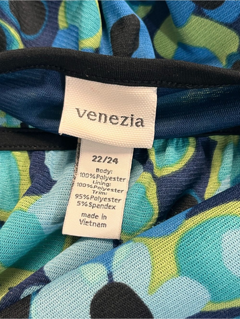 Venezia Teal and Navy Floral Scoop-Neck Tunic - Picture 8 of 9
